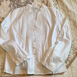 NorthStyle White Pintuck Button-Up Top